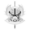gucci mane with a samurai sword tattoo design idea