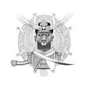gucci mane with a samurai sword tattoo design idea