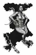 Italian culture and African American culture tattoo design idea