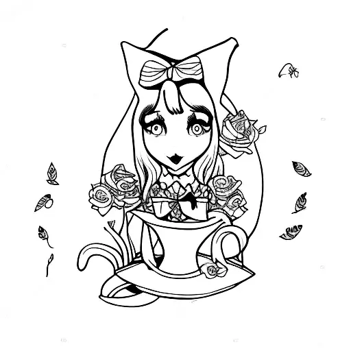 alice in wonderland tattoo design idea