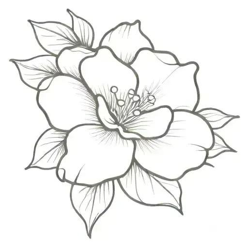 minimalist, fine line, gardenia tattoo design tattoo design idea