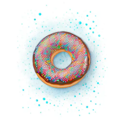 night time donut tattoo design idea