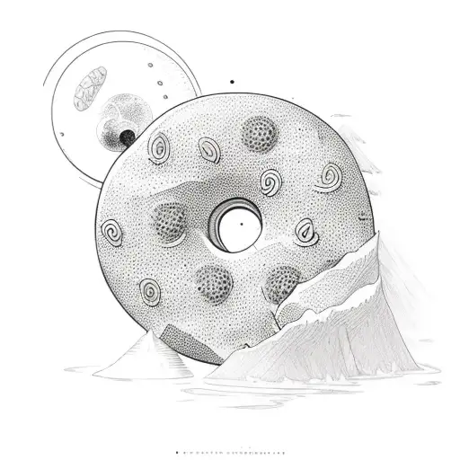 night and day donut tattoo design idea