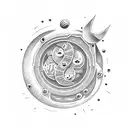 night and day donut tattoo design idea