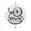 night and day donut tattoo design idea