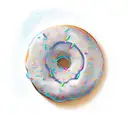 night time donut tattoo design idea