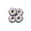 night time donut tattoo design idea