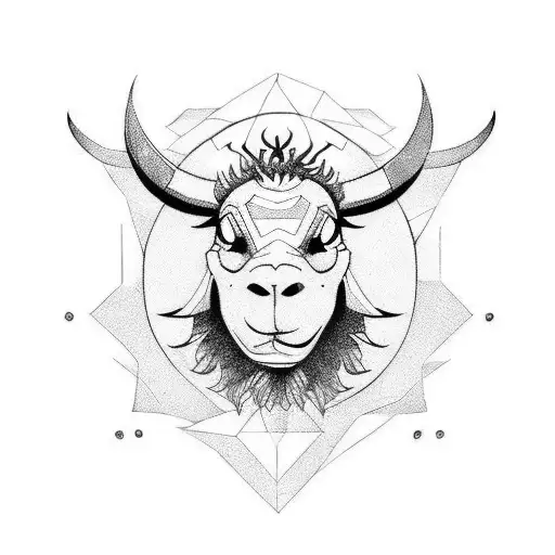 A cartoon demon black sheep tattoo design idea