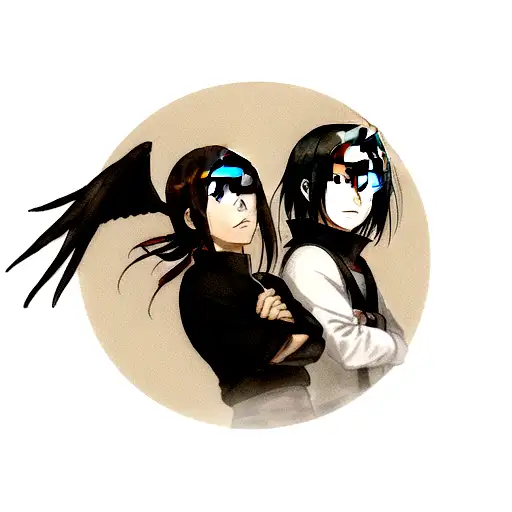 itachi and crow inside a arm band tattoo design idea