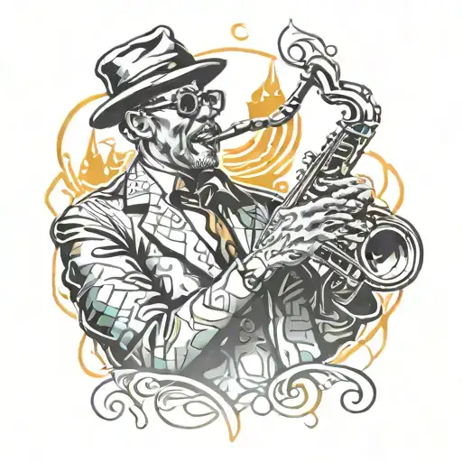 jazz life in street tattoo design idea