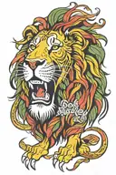 bob marley lion tattoo design idea