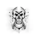 155m Cannons with Skull tattoo design idea