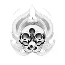 155m Cannons with Skull tattoo design idea