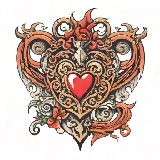 heart gate opening tattoo design idea