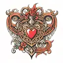 heart gate opening tattoo design idea