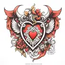 heart gate opening tattoo design idea