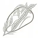 Loaf of bread with wheat pieces tattoo design idea