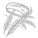 Loaf of bread with wheat pieces tattoo design idea