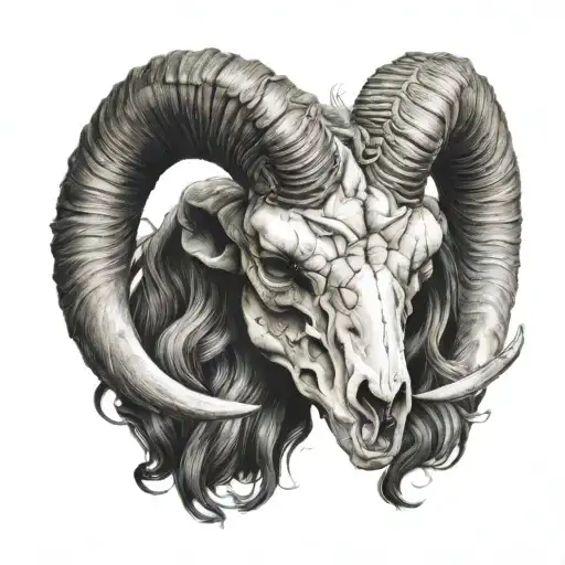 Ram skull tattoo design idea