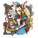 gothic alice in wonderland tattoo design idea