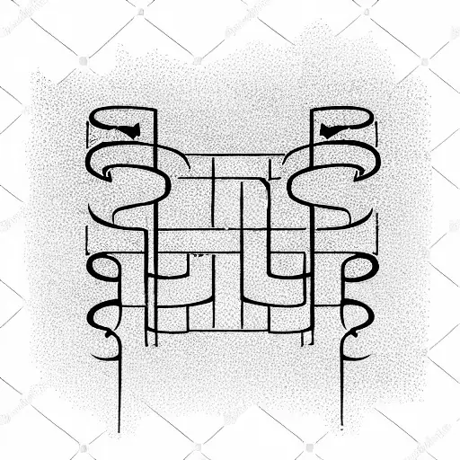 question mark made of speakers tattoo design idea