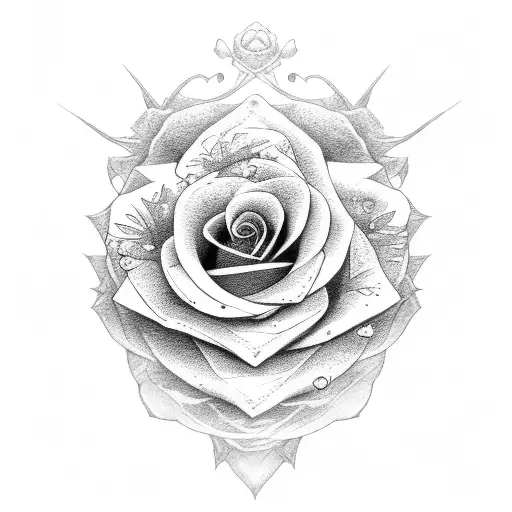 ninja with roses  tattoo design idea