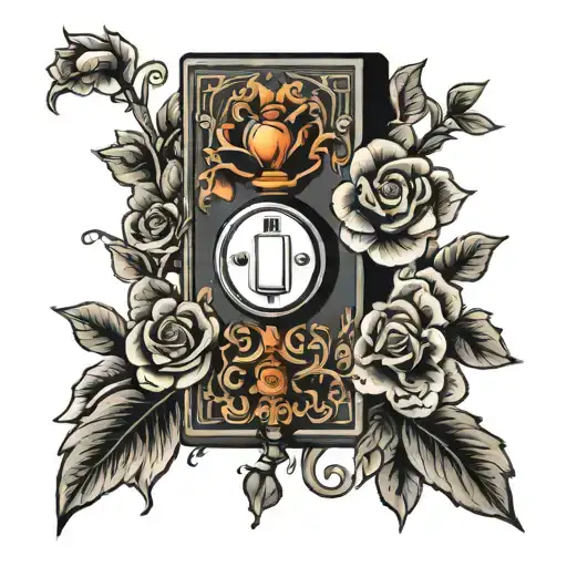 light switch minimalistic   tattoo design idea