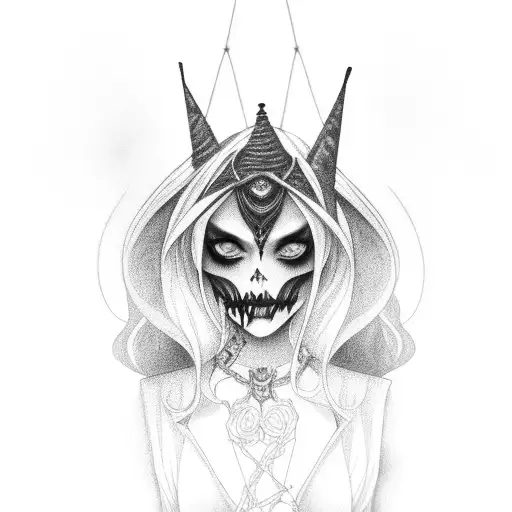 witchy goth but sensual tattoo design idea