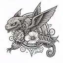 lines from the track LSP It's boring to live tattoo design idea