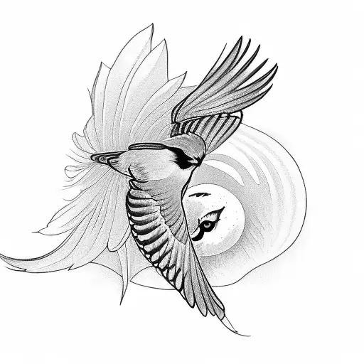 Blackwork Blue Jay Tattoo Idea - BlackInk AI