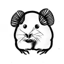 guinea pig with a flower on its front paw tattoo design idea