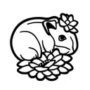 guinea pig with a flower on its front paw tattoo design idea