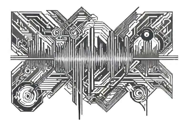 Soundwave tattoo with blurry background tattoo design idea