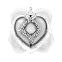 חיים שלי  אהובי הלב שלי; shape of heart; red ink tattoo design idea