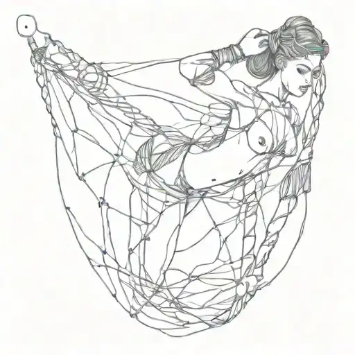 Woman Shibari tattoo design idea
