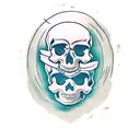 skull with Text "always poor never bored" tattoo design idea