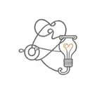 stethoscope heart lightbulb tattoo design idea