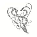 stethoscope heart lightbulb tattoo design idea