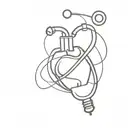 stethoscope heart lightbulb tattoo design idea