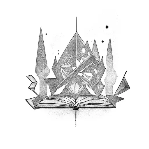 a book morphing into a videoconsole creating a conjuction between reading world and videogames world tattoo design idea