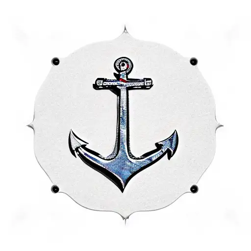 A traditional anchor adorned with heavy metal symbols and a pirate flag tattoo design idea