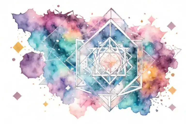 galaxy and geometry  tattoo design idea