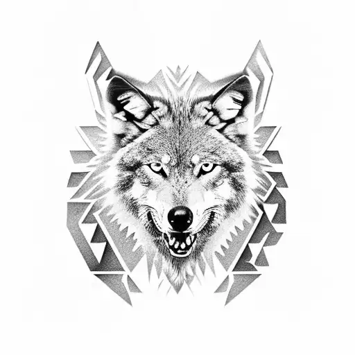 Roman numeral with wolf tattoo design idea