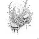 bleeding Rosemary tattoo design idea