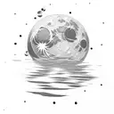 itachi infront of moon tattoo design idea