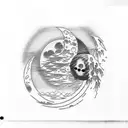 itachi infront of moon tattoo design idea