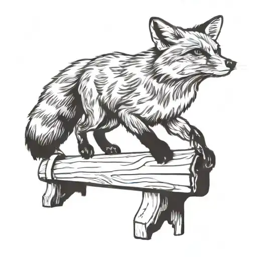 A fox gracefully leaping over a hurdle, symbolizing athleticism and agility tattoo design idea