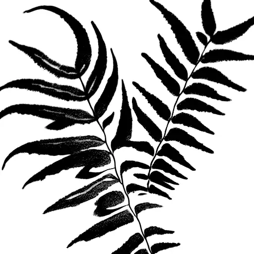 fern drawn with one continuous line and no shading tattoo design idea