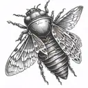 karma love hate antisocial cicada tattoo design idea