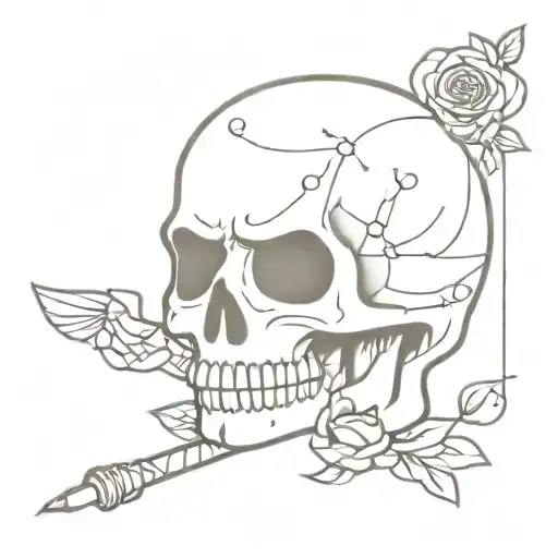 skull voodoo doll tattoo design idea